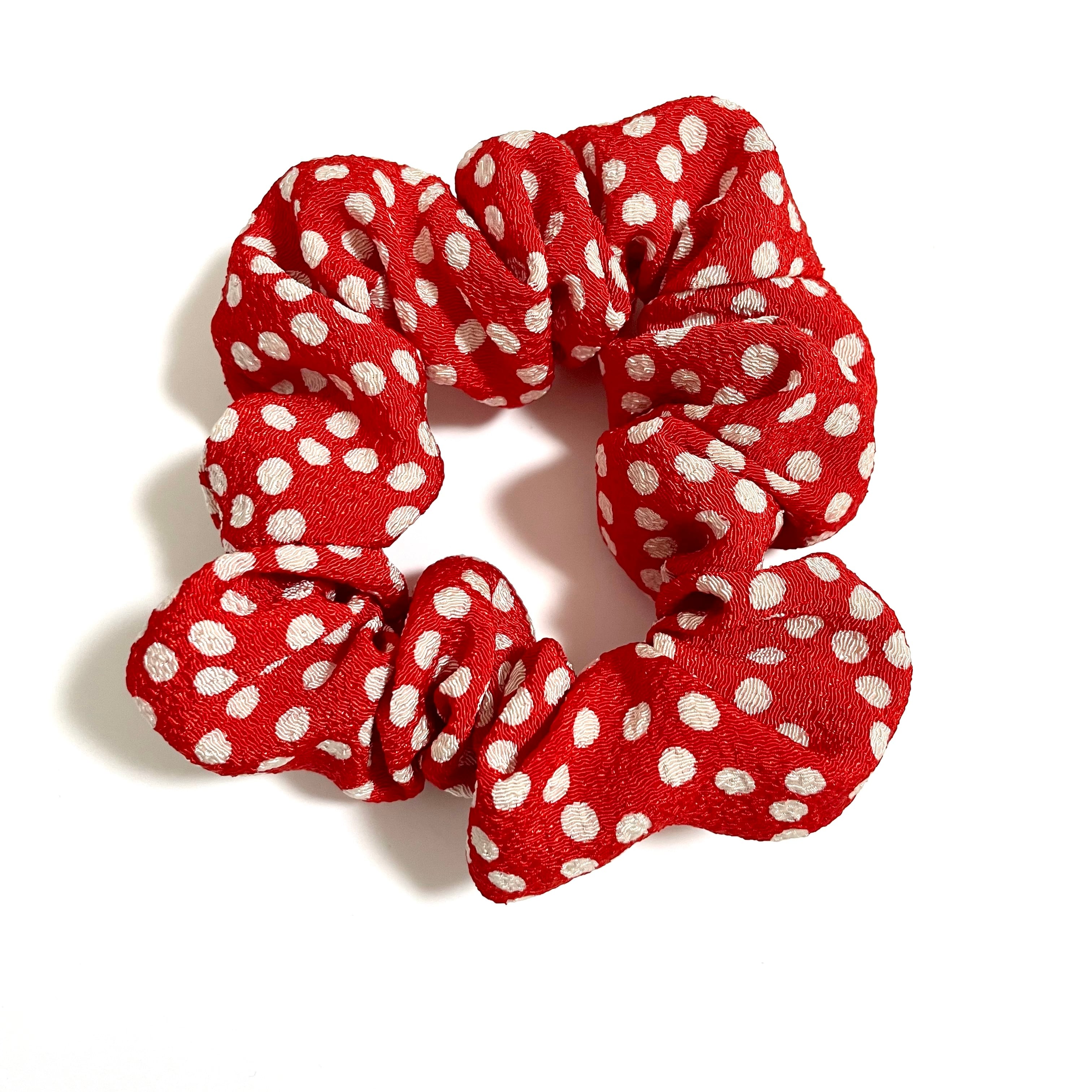 赤水玉 / Japanese KIMONO 細シュシュ 着物 和風 和布 | NANOBROTHERS