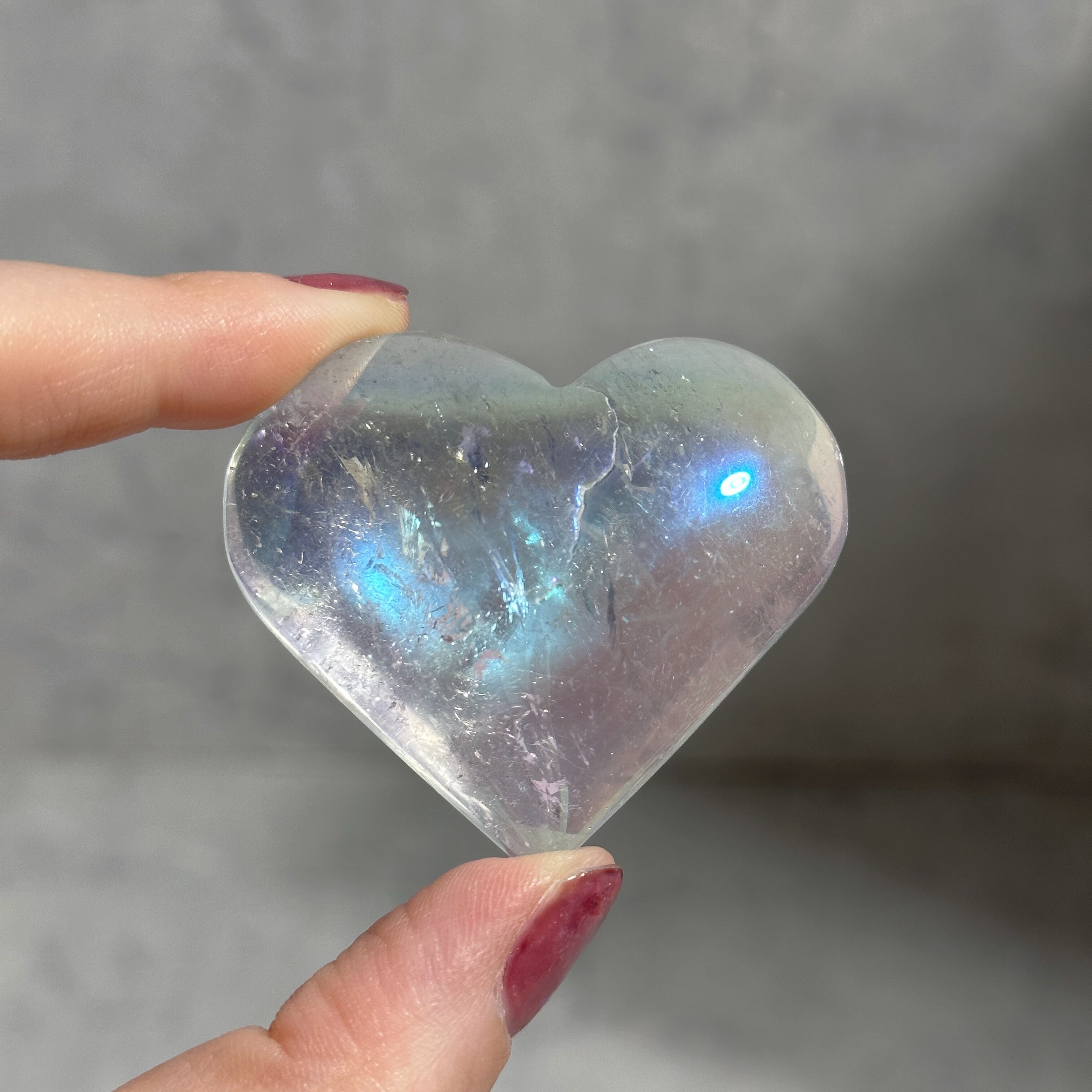 虹◎エンジェルオーラクォーツ ハート41♡Angel Aura Quartz♡天然石・鉱石・パワーストーン