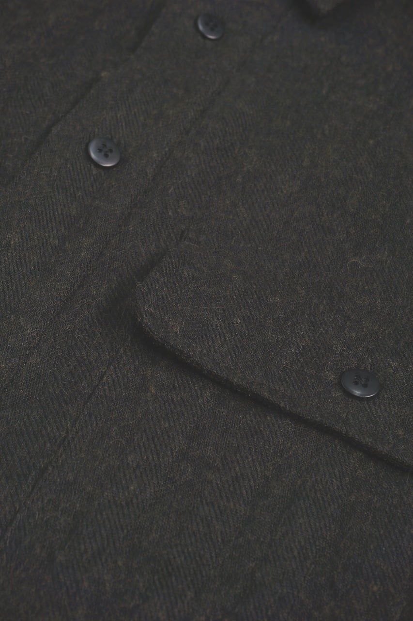 Linen Wool Herringbone L/S Shirt