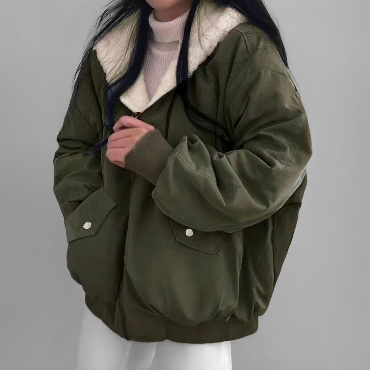 ボアパーカー ジャケット レディース 秋冬 韓国 アウター 大人 カジュアル おしゃれ アメカジ リバーシブル 暖かい ボアブルゾン 防寒 防風 保温 もこもこ ゆったり 裏起毛 厚手 大人可愛い 大人女子