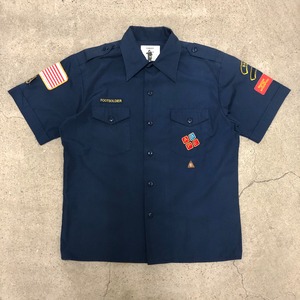 90～00s A BATHING APE/Boy Scouts s/s shirt/M/ボーイスカウトシャツ/半袖/ネイビー/ワッペン/アベイシングエイプ