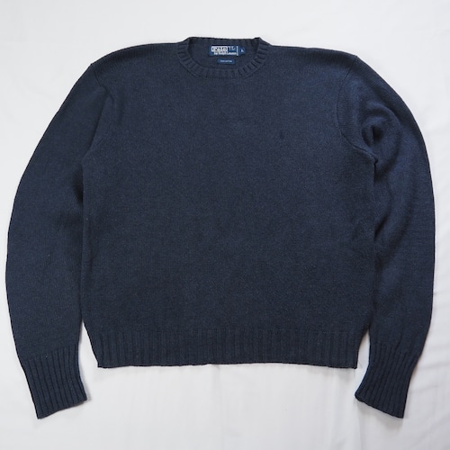 90's Ralph Lauren ワンポイントニット ネイビー Lサイズ