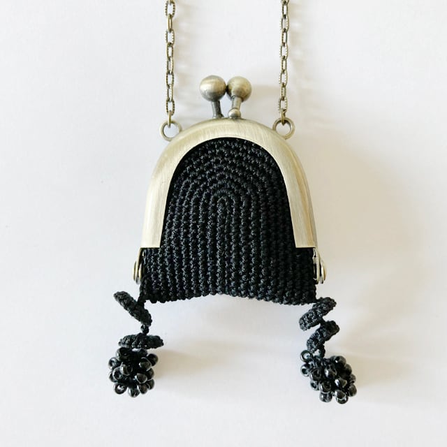 がま口ネックレス | White&Blue