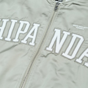 SALE 送料無料【HIPANDA ハイパンダ】メンズ ロゴ刺繍 スタジャン MEN’S LOGO EMBROIDERY BASEBALL JACKET / SILVER GREEN・BLACK