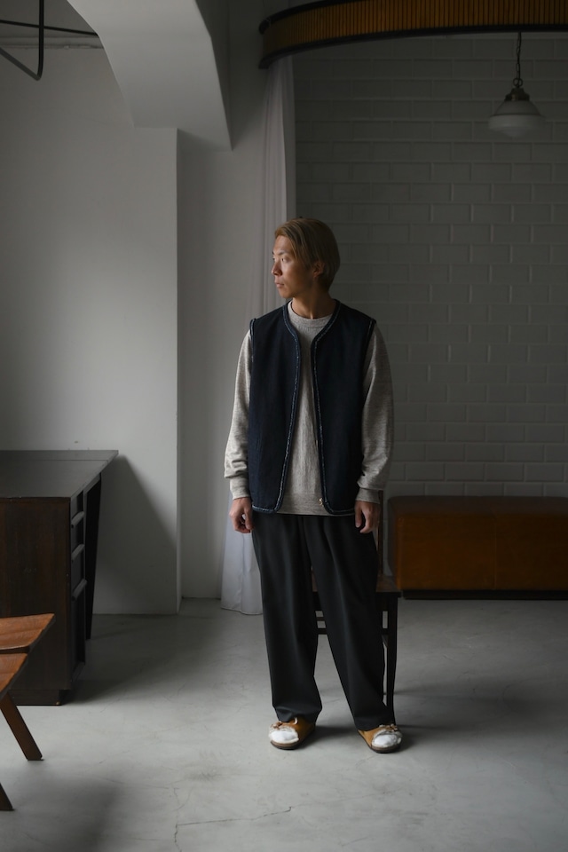 BATONER / BELGIAN LINEN URAKE LONG SLEEVE (Beige)