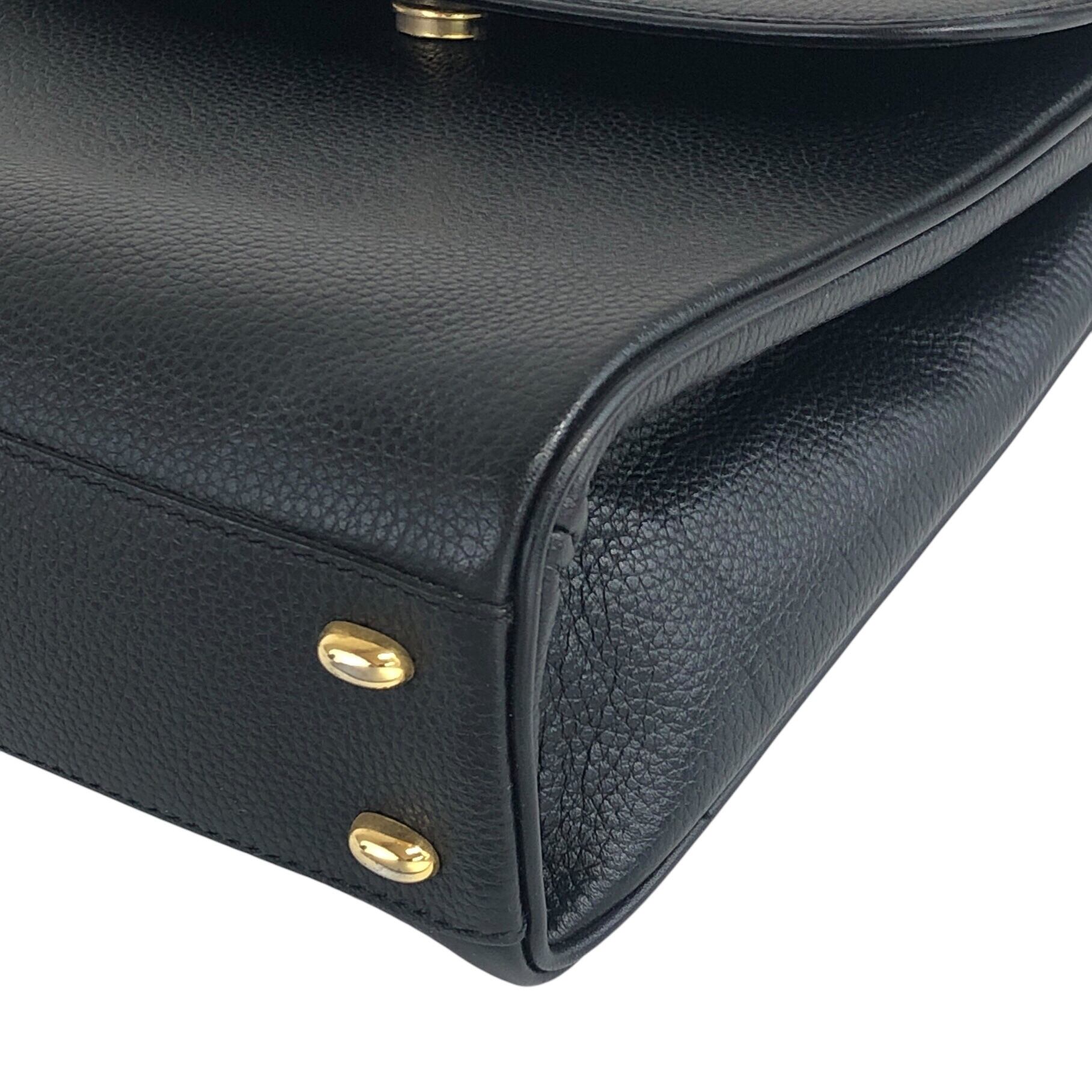 CELINE セリーヌ ショルダーバッグ ブラック マンテル レザー 2WAY