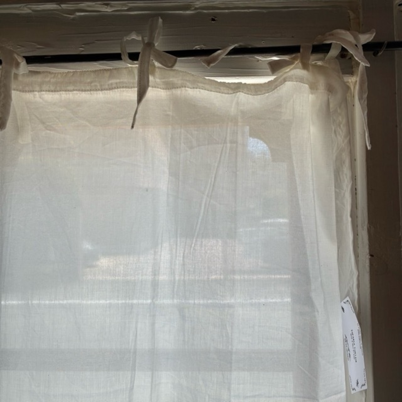 TOPANGA Homefurnishing India Cotton Voile curtain インド コットンボイルカーテン 110×240cm ホワイト 白 綿 ナチュラル 間仕切り 掃き出し窓 ベランダ レースカーテン 薄手 カーテンポール 暖簾