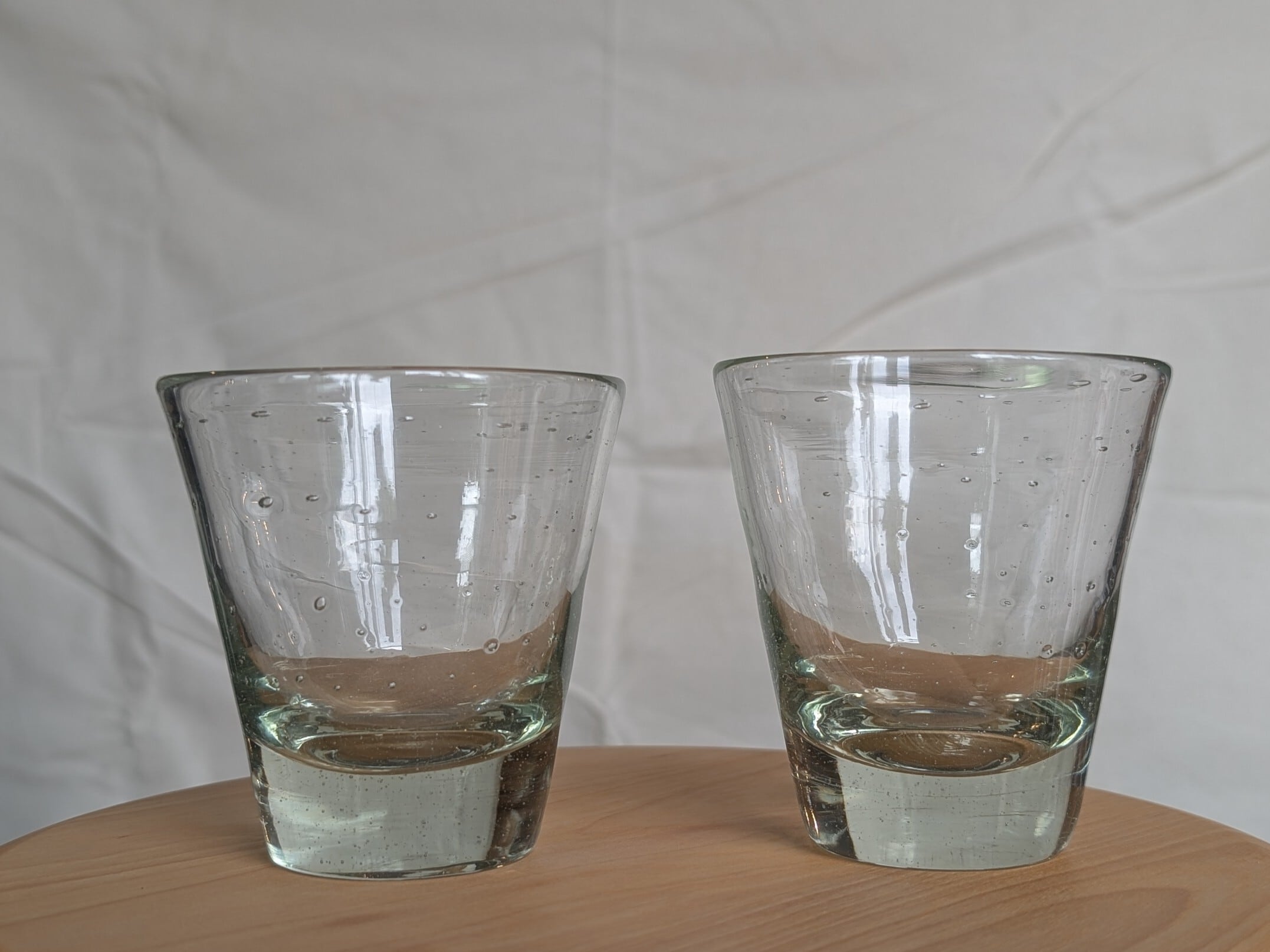 琉球ガラス コーングラス（大）／底色気泡・クリア | ガラス工房 清天