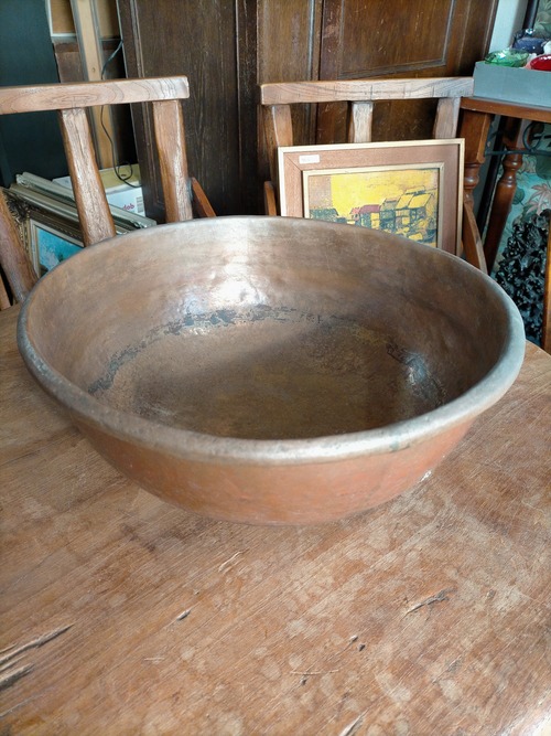 【Special Price】ヴィンテージ純銅製　洗面器 桶 ボール  直径約36cm