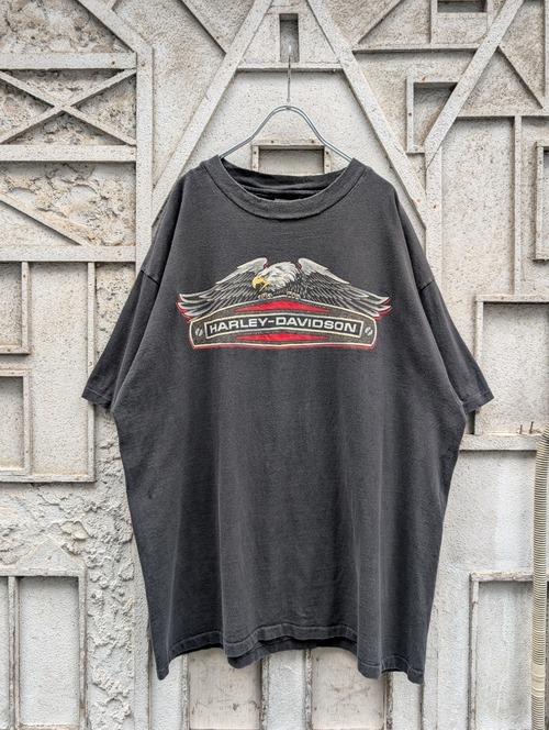 "HARLEY-DAVIDSON" eagle print tee / made in USA
