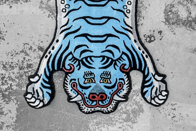 Tibetan Tiger Rug 《Sサイズ•シルク・オリジナル1•ブルー281》チベタンタイガーラグ