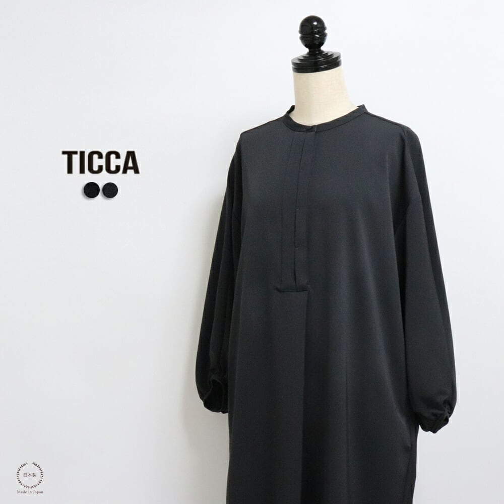 新品未使用✨TICCAブラック レース半袖シャツワンピース TICCA （ ティッカ ）オリジナルレースを贅沢に使用 レース半袖シャツ