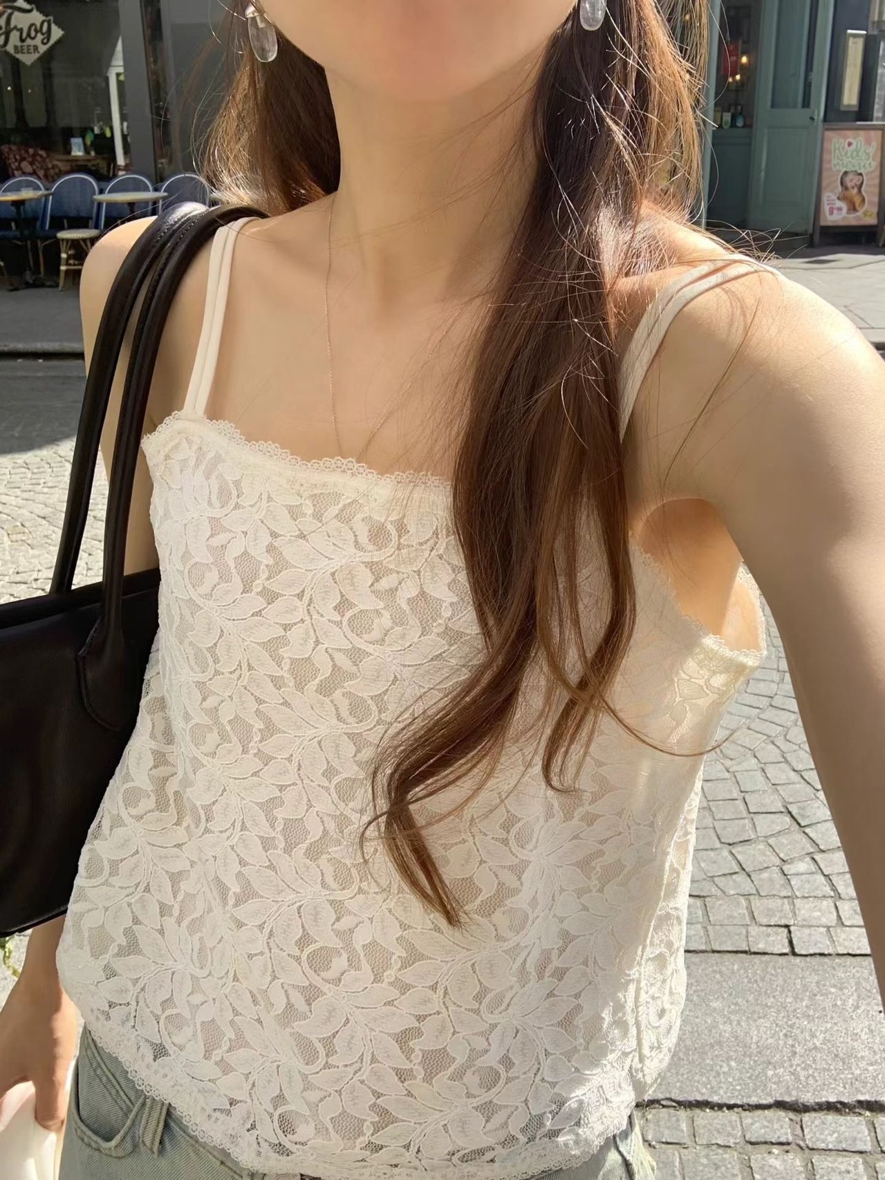 (予約) ounce / Wave lace blouse 2color