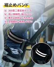 [badbowl] 裾止めバンド ゴム 反射バンド 自転車 裾バンド マジックテープ式 蛍光バンド ランニング 反射 2個セット 巻き込み?汚れ防止 夜視認性アップ 通勤 通学 作業 登山 釣り (Black Black)