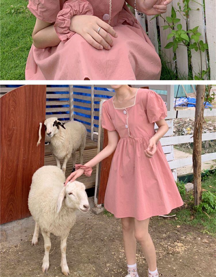 ワンピースレディース夏服スカート スリーブ 大人ガーリー スウィート