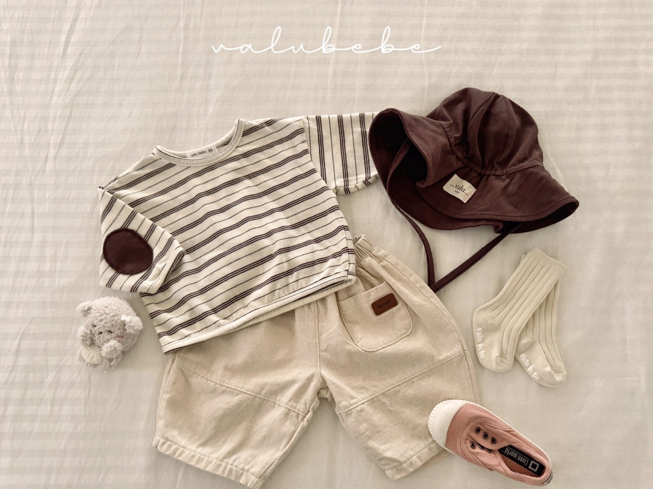 【valu bebe】 オールデイふっくらコットンT／グレーST（70〜90cm） - 5
