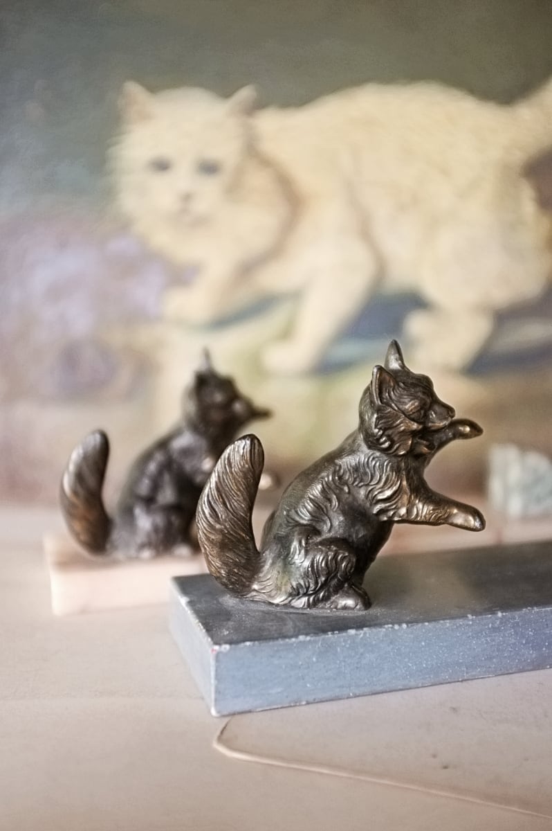 30s フランス 笑う猫とフォトスタンドb アンティーク フォトフレーム 30s フランス アールデコ 笑う猫と大理石のフォトスタンドb