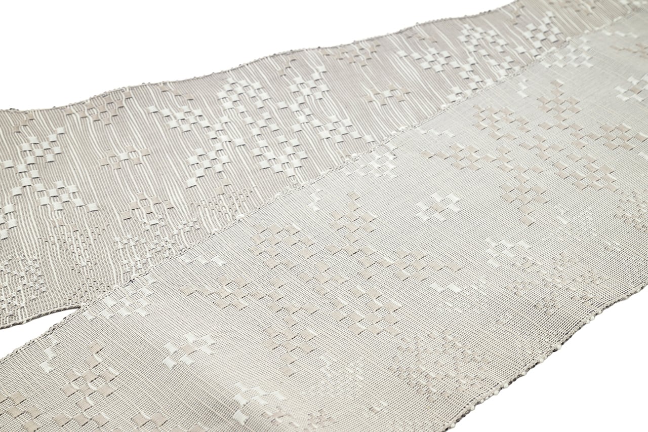 半巾帯 en coton「雪花（せっか）」 snow gray | OLN web shop