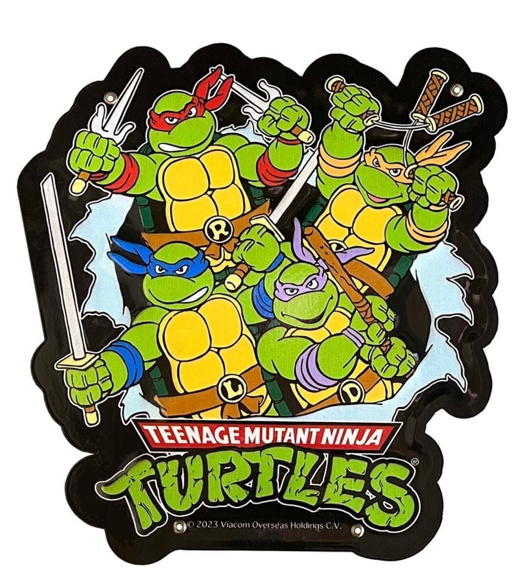 TEENAGE MUTANT NINJA TURTLES EMBOSS METAL SIGN ミュータント