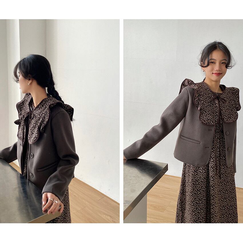 付け襟付き 小花柄ワンピース Arco