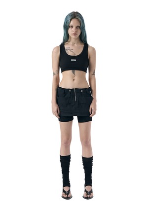 [BOHEMIAN SEOUL] STRING CARGO MINI SKIRT , BLACK 正規品 韓国ブランド 韓国通販 韓国代行 韓国ファッション bohemseo ボヘミアンソウル