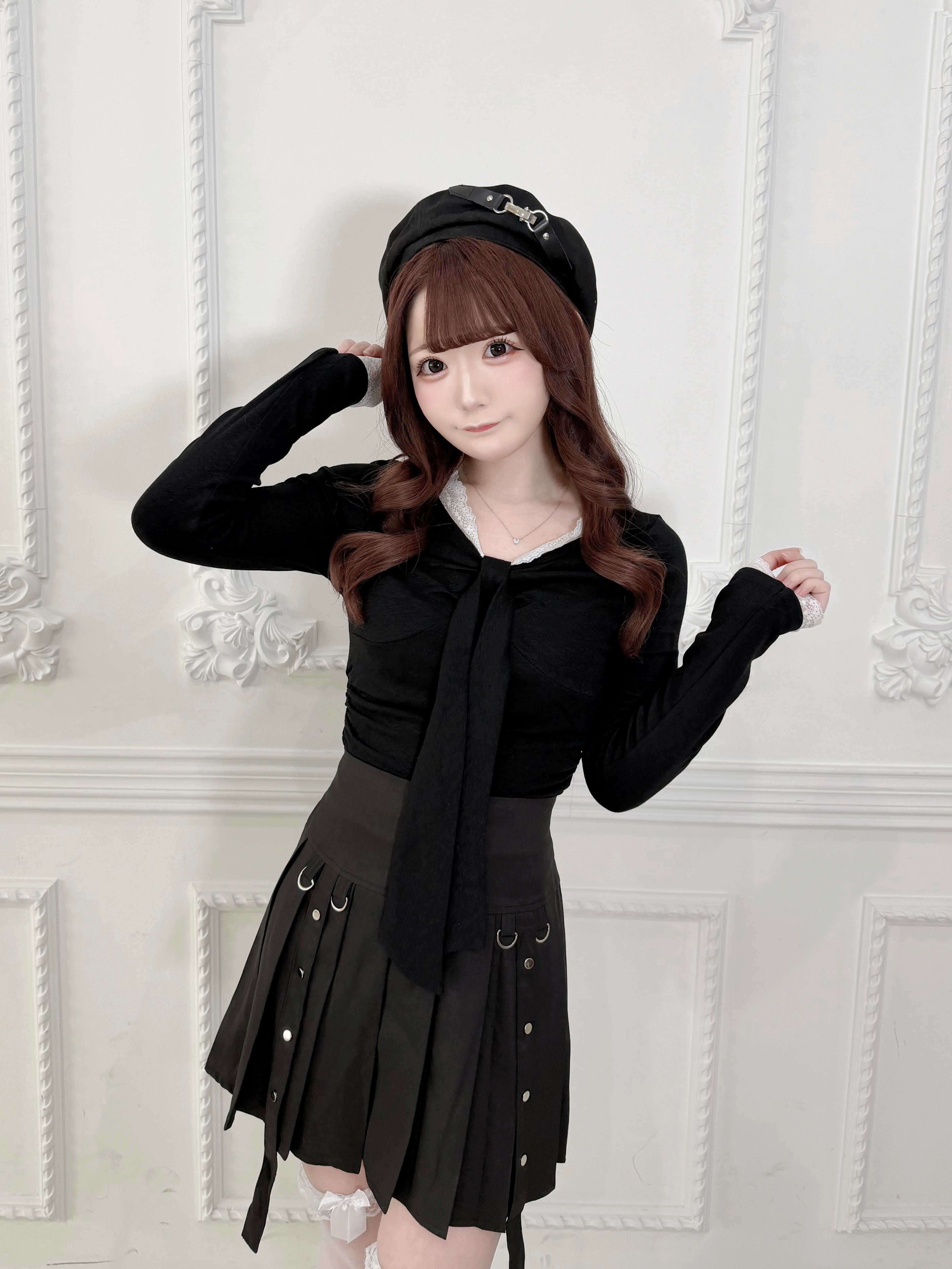 【LAST2】bitter belt pleats skirt