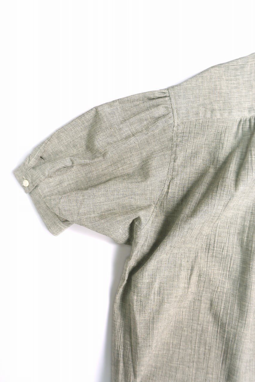 Antique Check Fly-Front Blouse