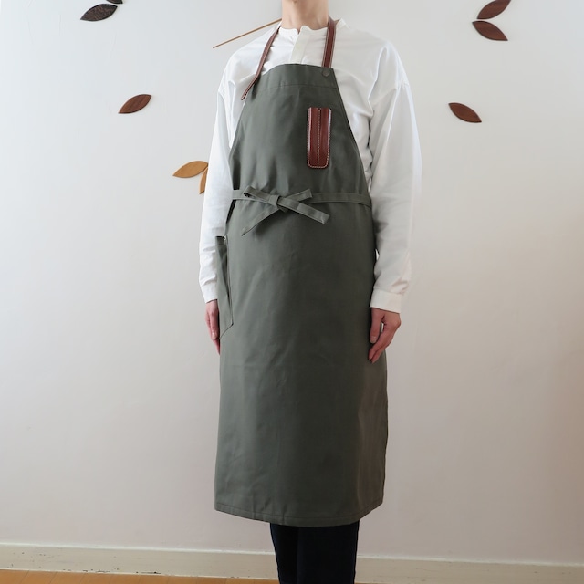 Paraffin canvas apron  KHAKI