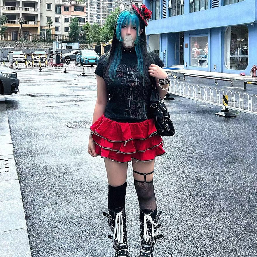 ゴスロリ通販 With U ファッション 半袖 Tシャツ ユニセックス 十字架