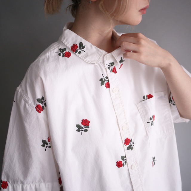 ”薔薇” many many pattern loose h/s shirt