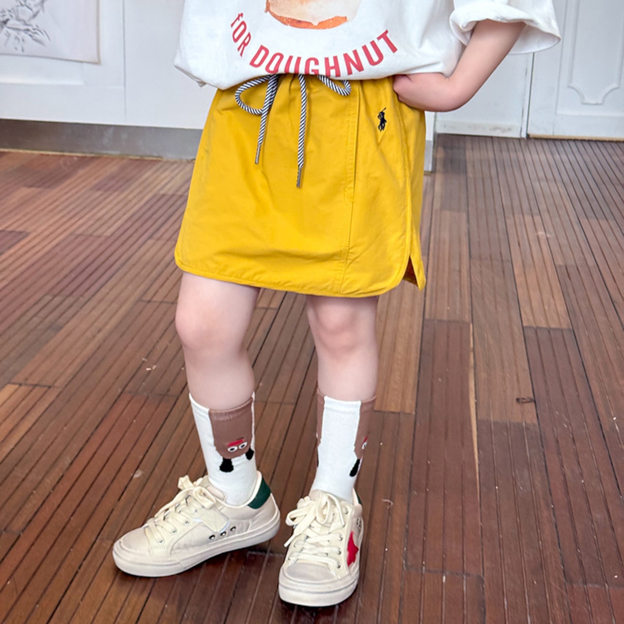 夏カーゴドローストリングスカート