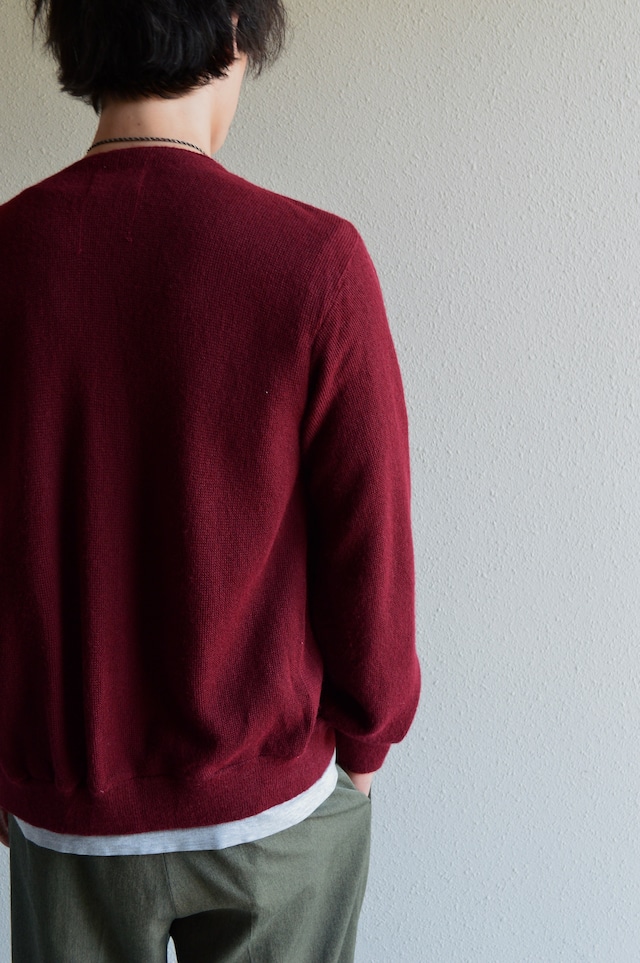 KINGS ROAD by Sears 1970's ORLON ACRYLIC Vintage Knit Cardigan Burgundy キングスロード シアーズ 70s オーロンアクリル カーディガン