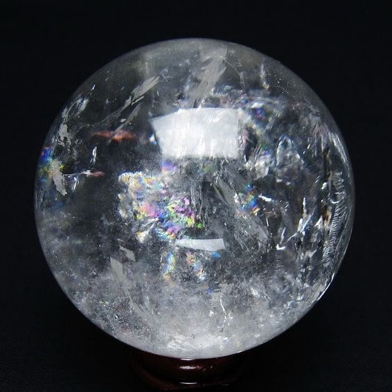 水晶 丸玉 虹入り 55mm スフィア 置物 水晶玉 一点物 151-8784