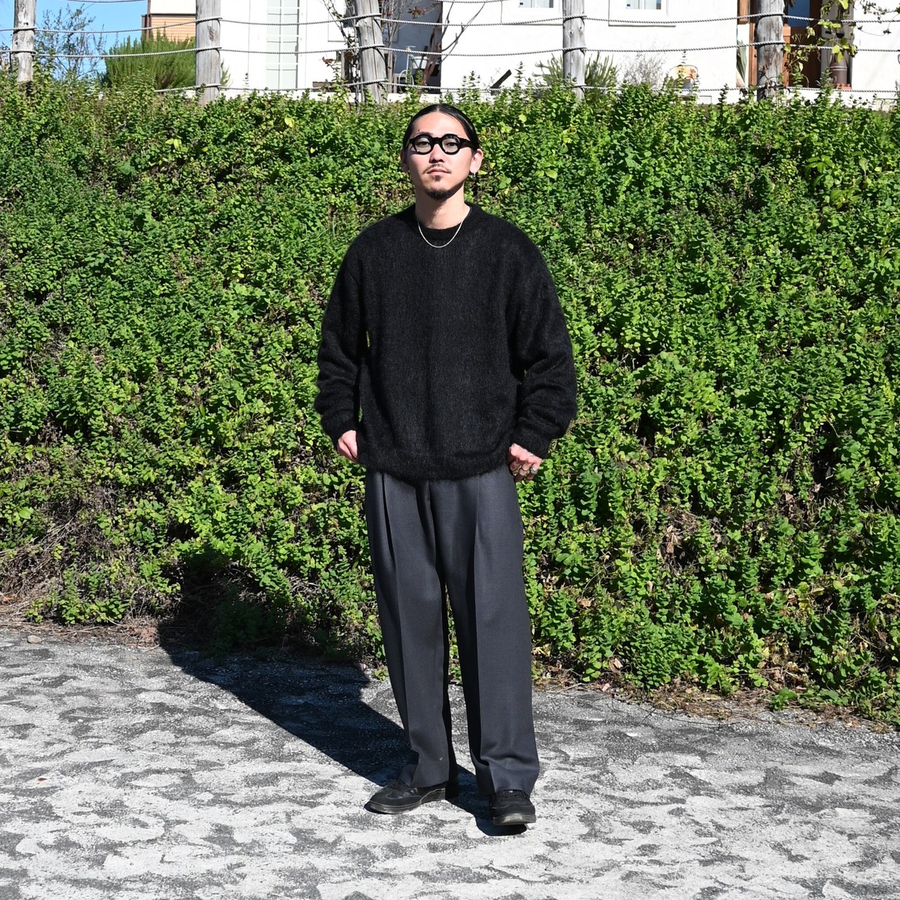 INTERIM /  KID MOHAIR ALPACA SHAGGY CREW SWEATER