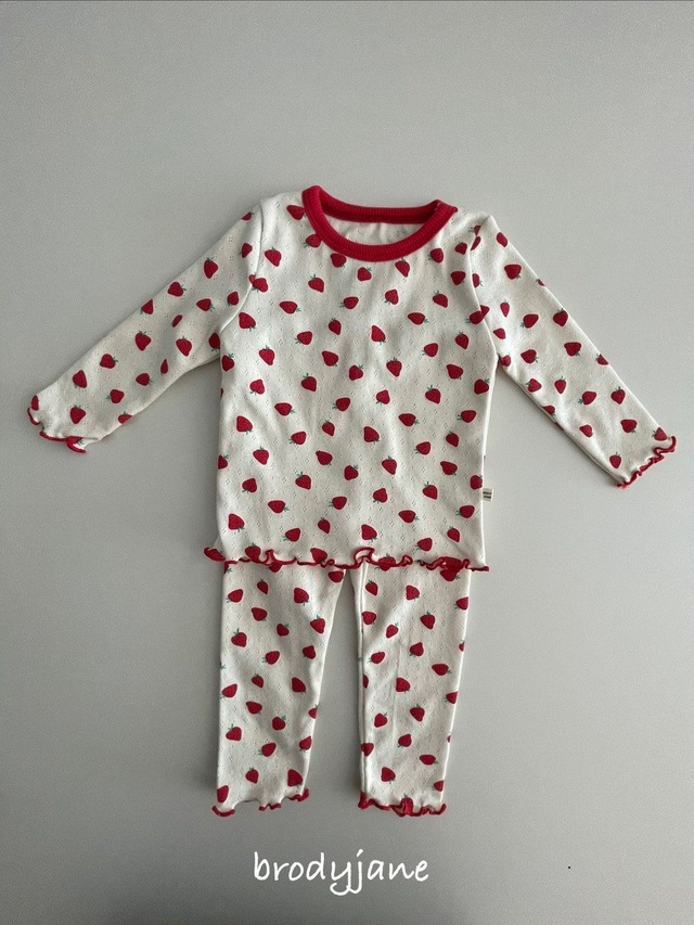 【取寄】brodyjane｜eyelet strawberry set｜アイレットストロベリー上下セット｜S-M｜1-3y