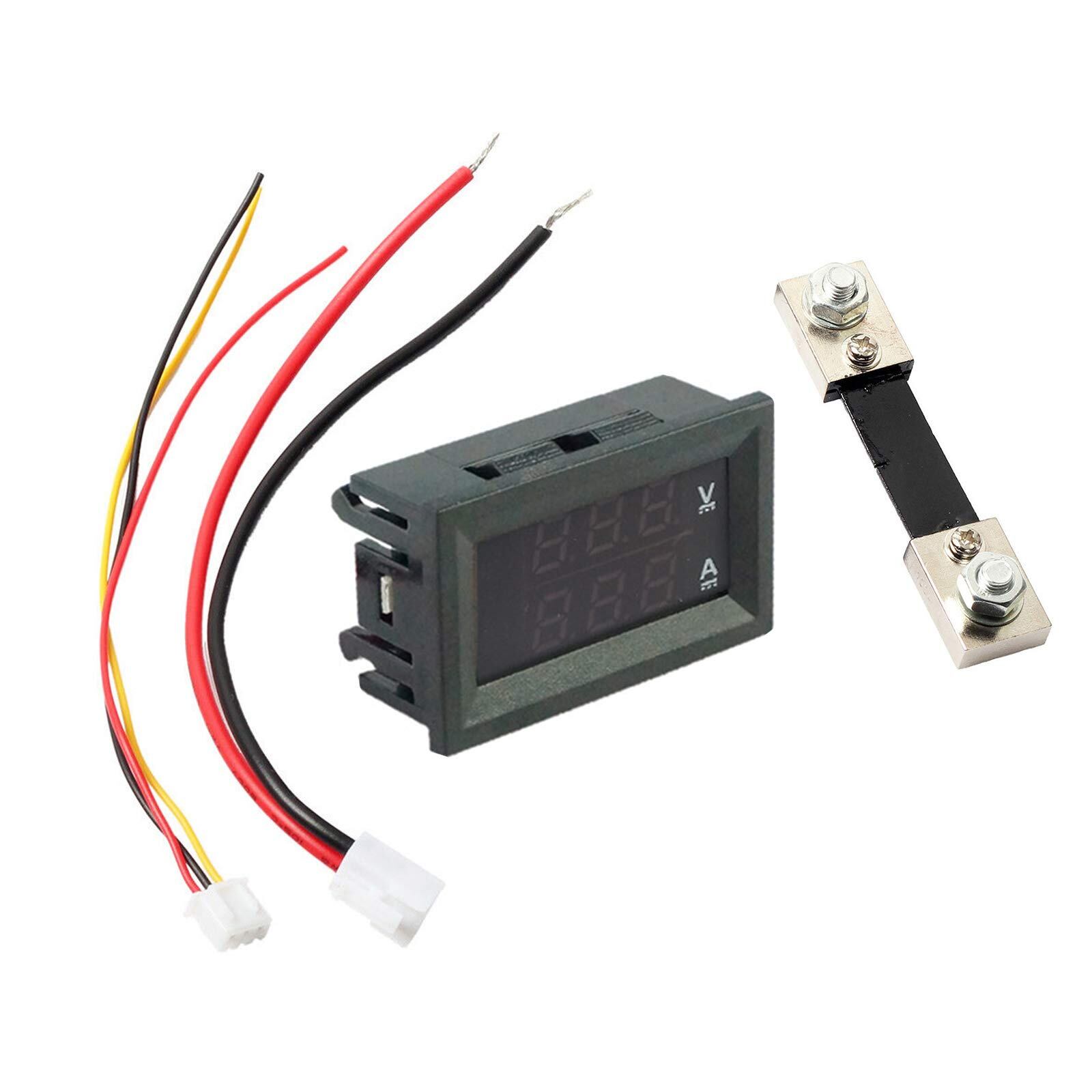 Artudatech 2x デジタル電圧計電流計 電流電圧テスター DC4~30V駆動 電圧計電圧計 デジタルマルチメータ DC0-100V 100A+シャント抵抗 DCシャント 電圧電流測定メータ