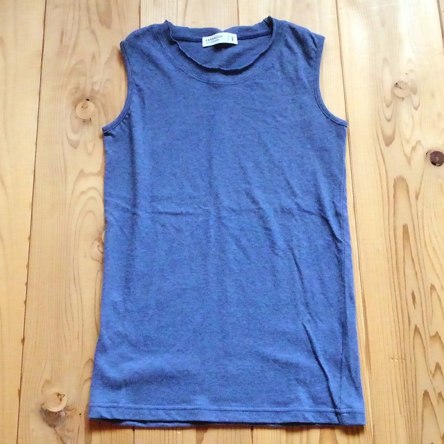 ラフィーガーゼCネックタンクトップ　SAX BLUE