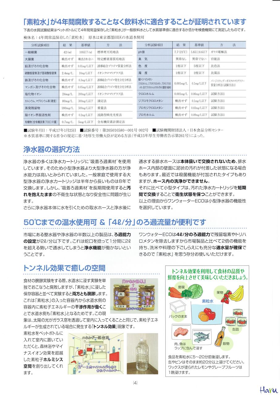 素粒水を生成する高機能浄活水器 シャワー用 ウォーターセラピィー Haru