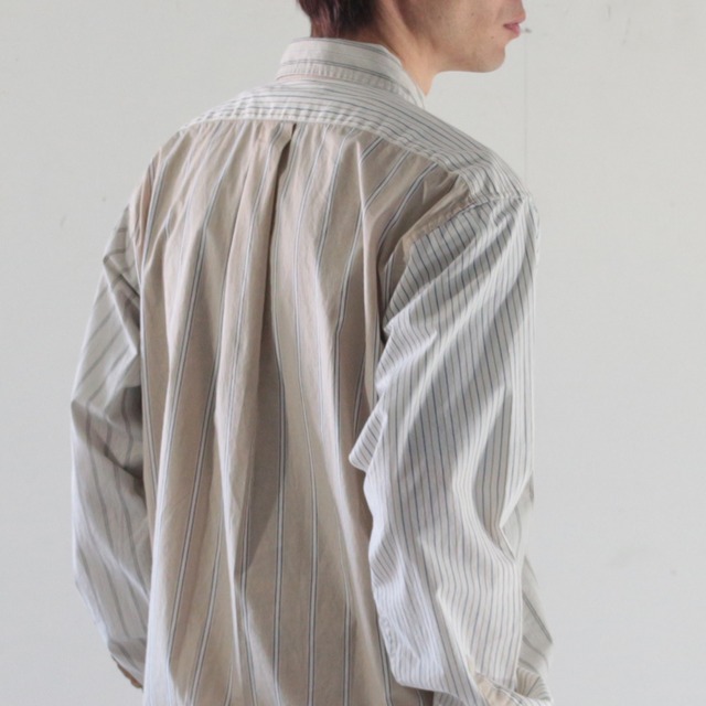 【JOHNBULL】クレイジーパターン ストライプ切替 パネルシャツ　(12298)