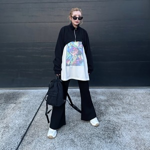 zipup fleece layer tops／black