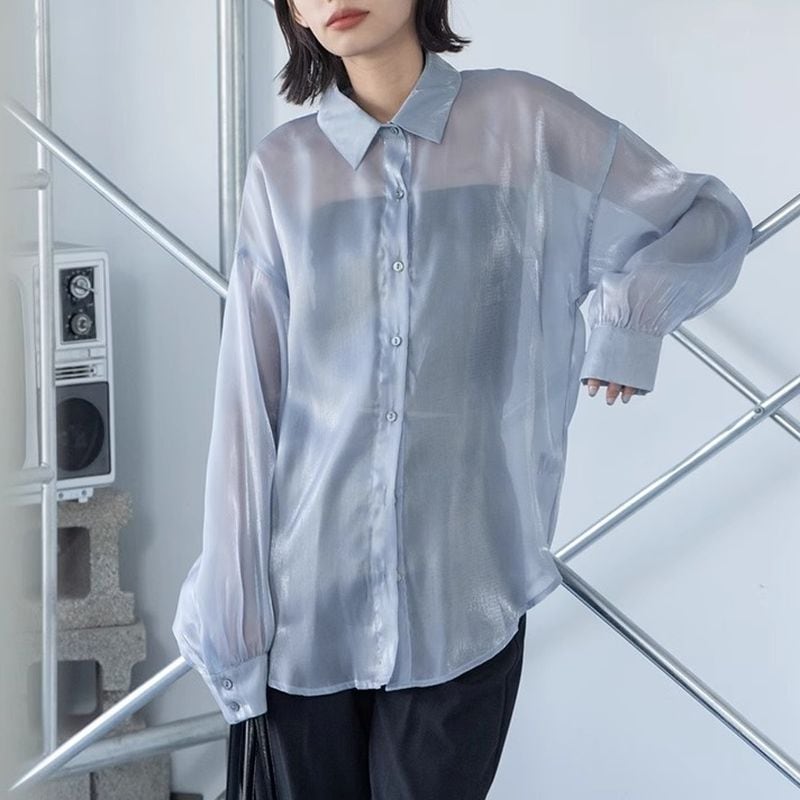 shiny sheer shirt 101534