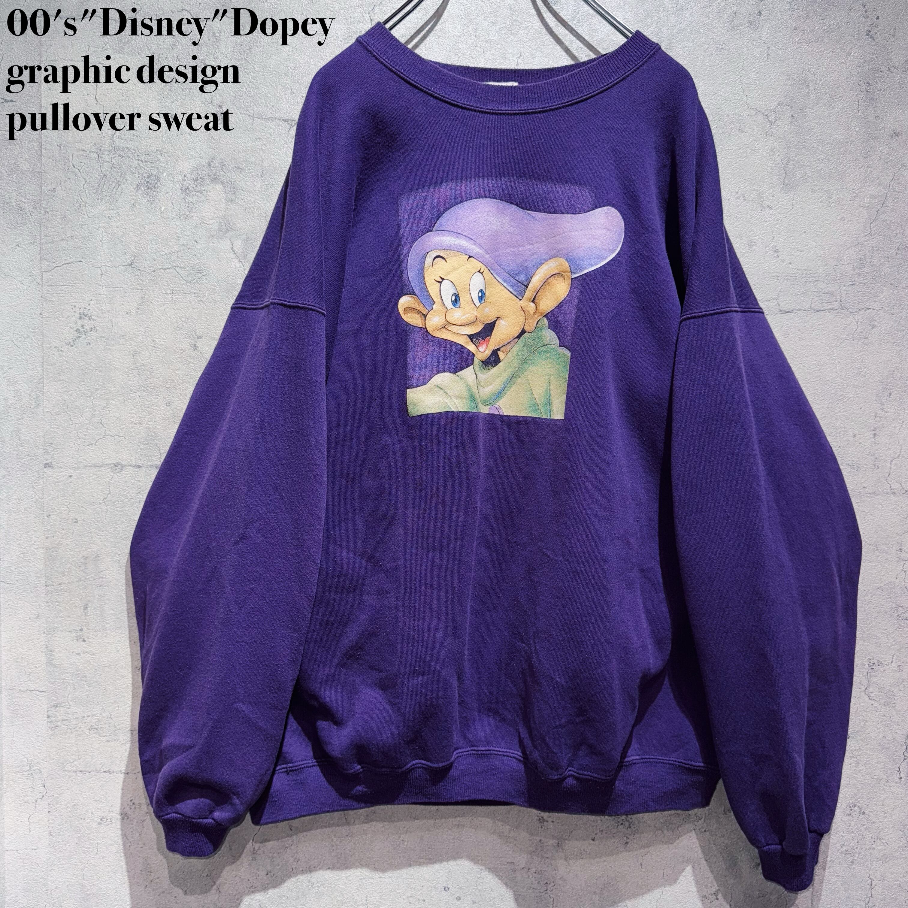 00's"Disney"Dopey graphic design pullover sweat
