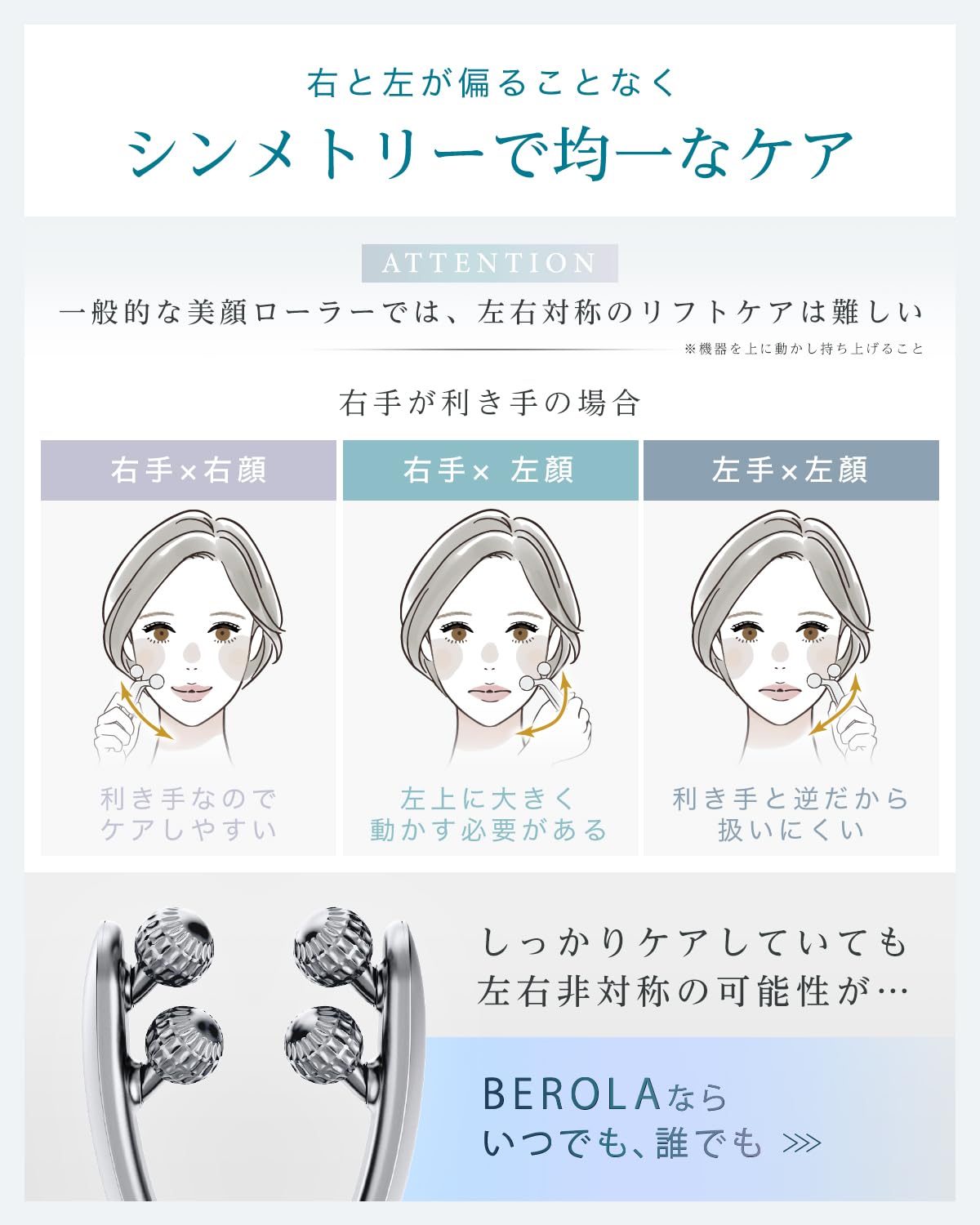 NIPLUX BEROLA 左右対称 リフトケア 美顔ローラー EMS 美顔器 ラジオ波