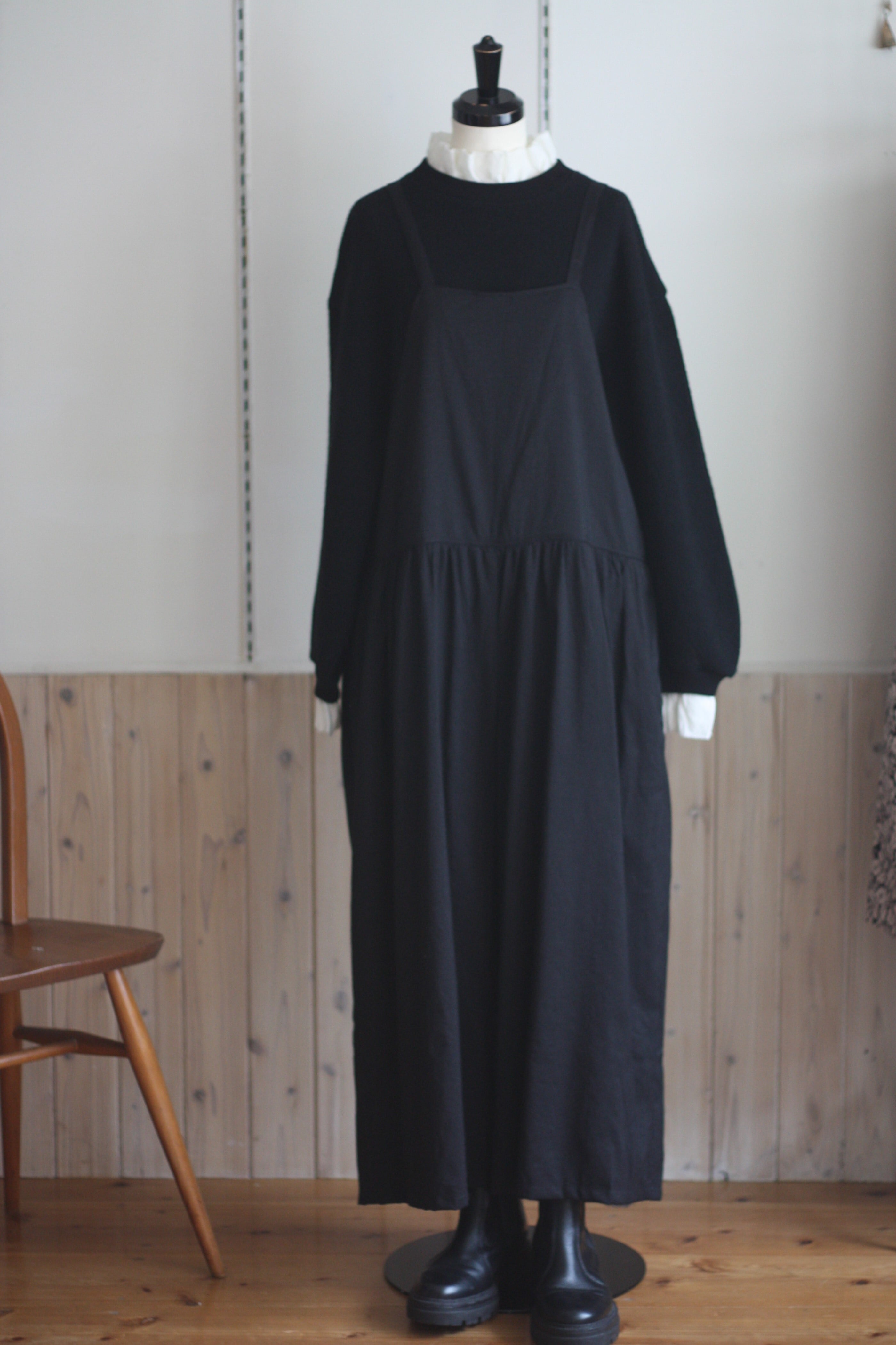 Gauze# ガーゼ トラバイユサロペット ブラック | tous les jours