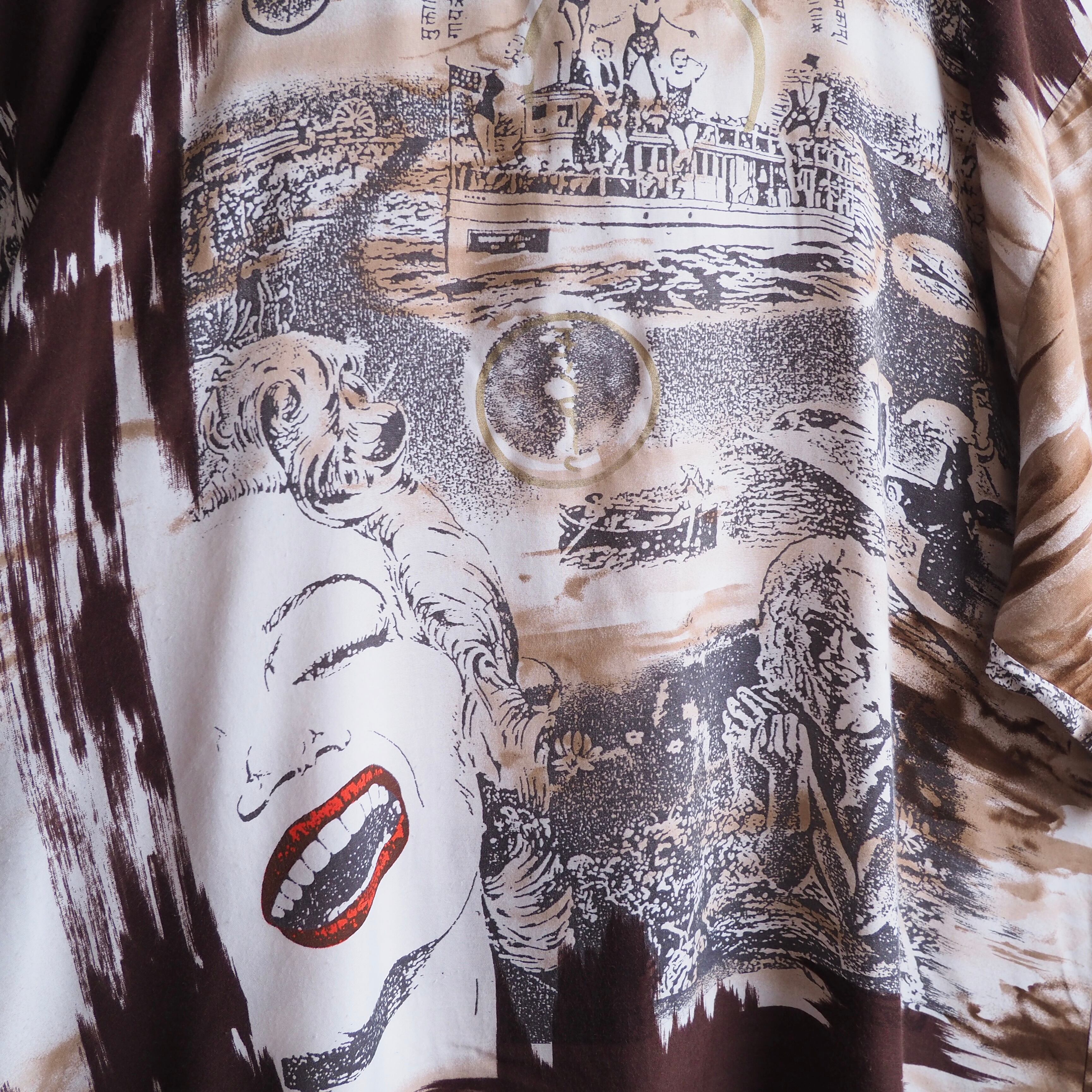 1980 - 90s ” Marilyn Monroe ” Modern Art printed Piece Dyeing vintage loose Rayon Tee