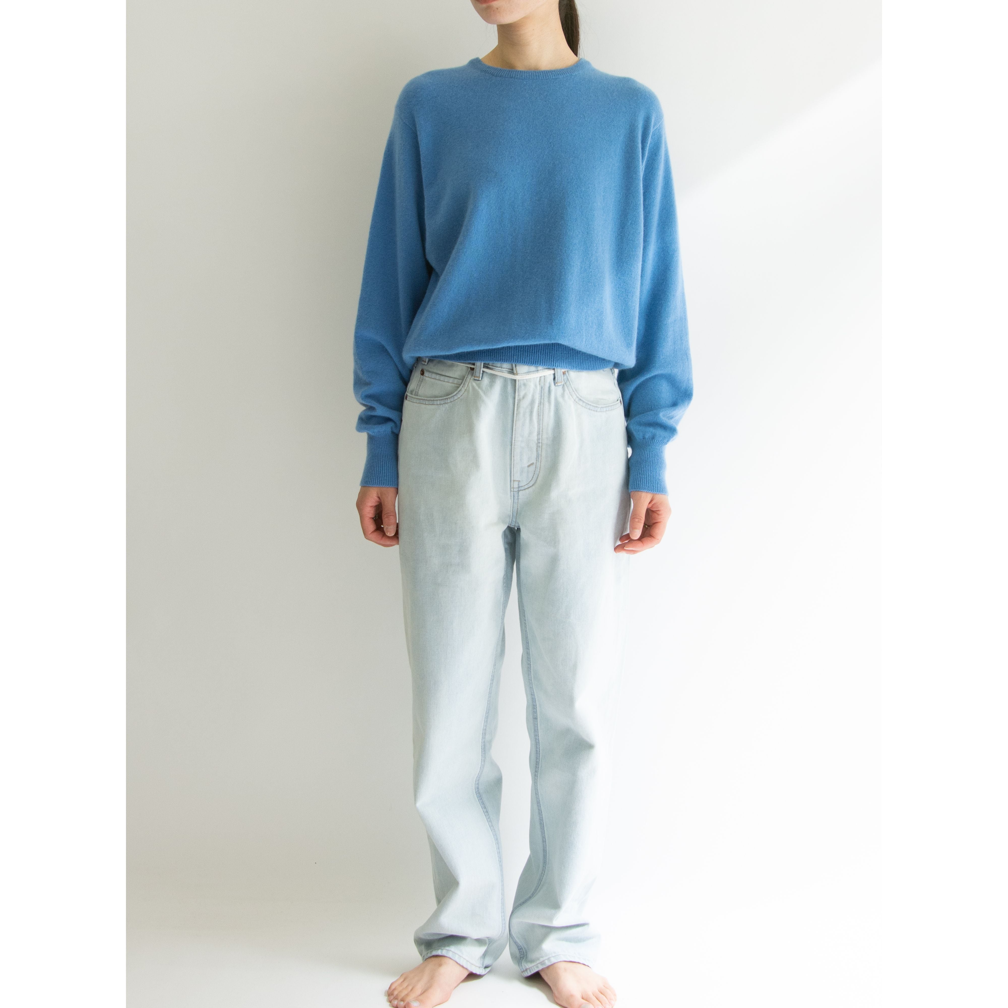 【Unknown Brand】100% Cashmere Crew Neck Sweater(カシミヤクルーネックセーター ニットプルオーバー)