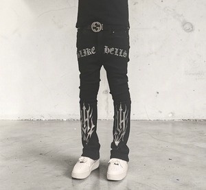 ELDOLADO BRAND ICON flare silver pants【ES028】