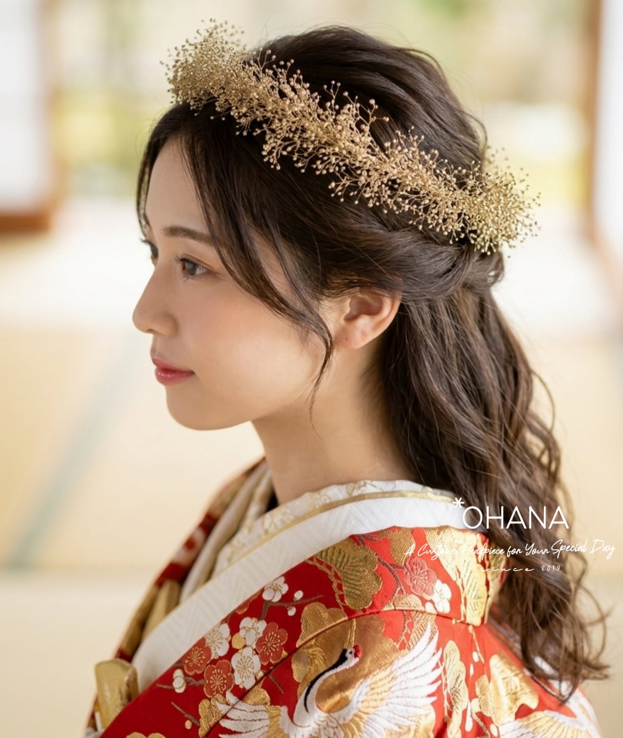 バッグカチューシャ 花冠 花かんむり 成人式 卒業式 結婚式 振袖 袴