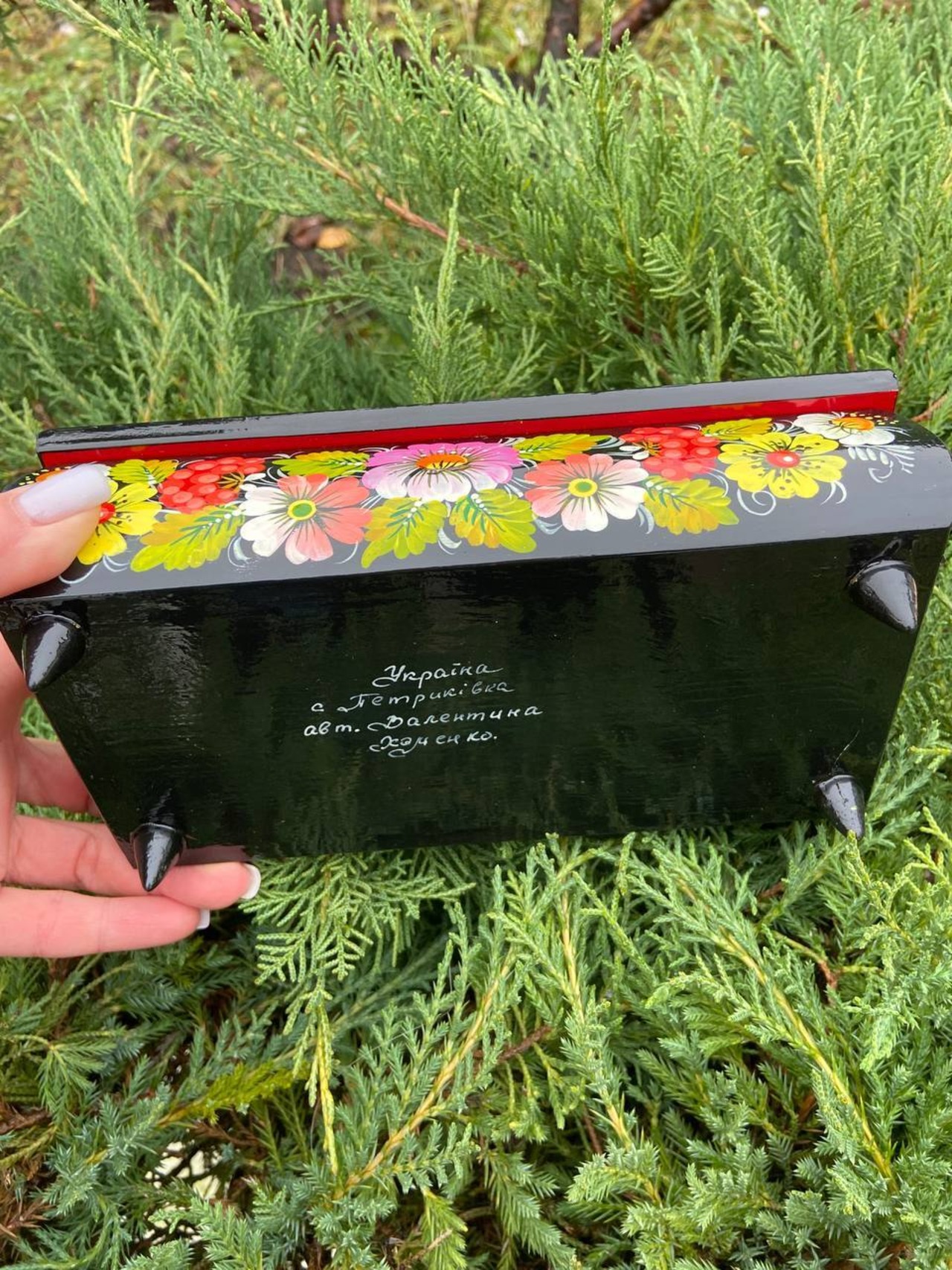 ペトリキフカ塗り　ジュエリーボックス21 cm（Khomenko作） - 16