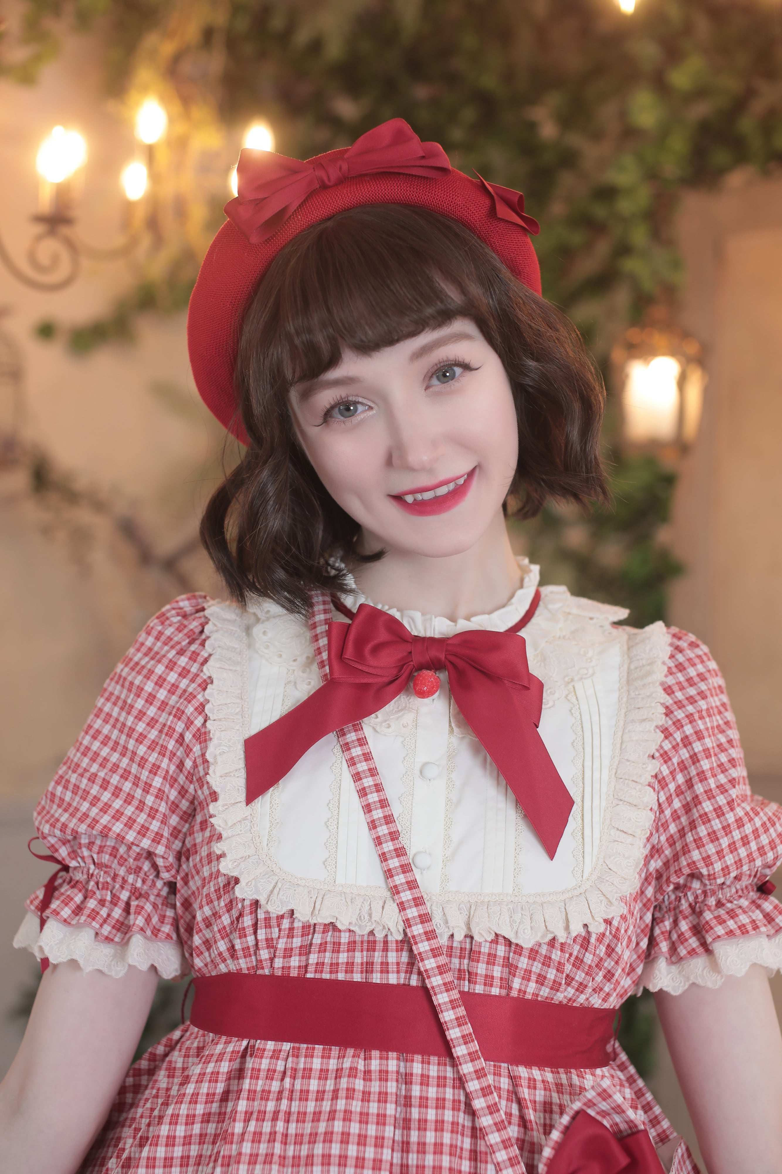 ストロベリー・リボンブーケ いちご刺繍ベレー | HoshibakoWorks